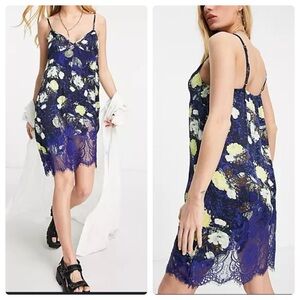 NWOT Free People Intimately Sunfade Slip Dress In Navy